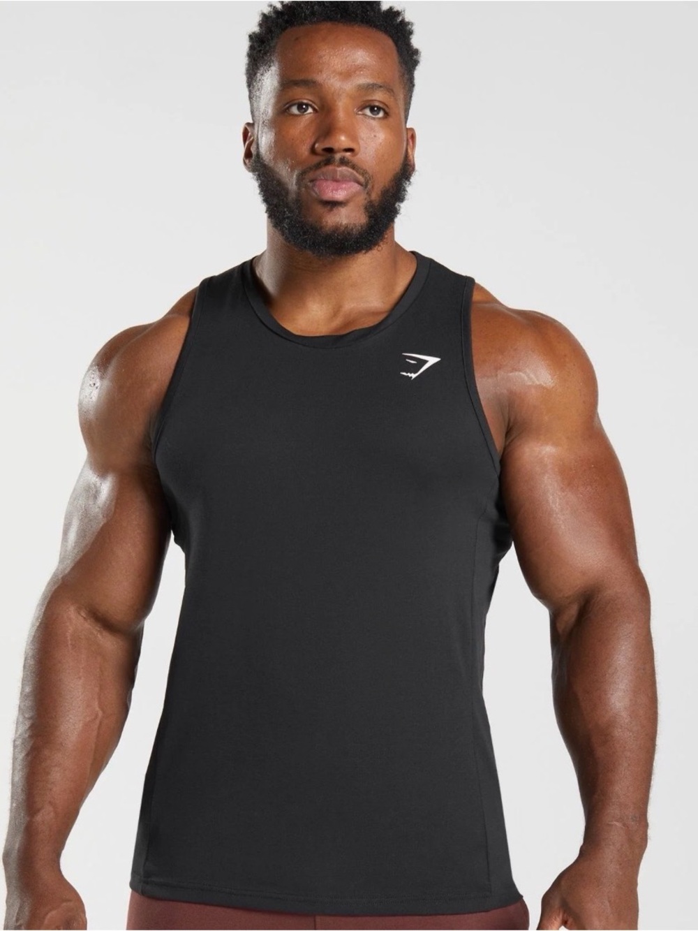 Gymshark Black Tank with White Shark Logo